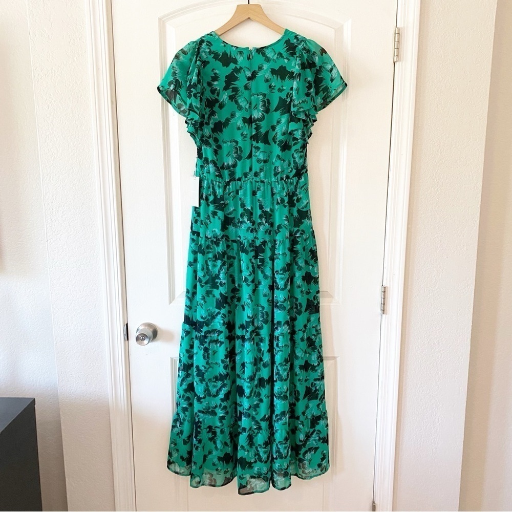 CHELSEA28 Floral Flutter Sleeve Tiered Chiffon Maxi Dress NWT Small - Picture 8 of 11